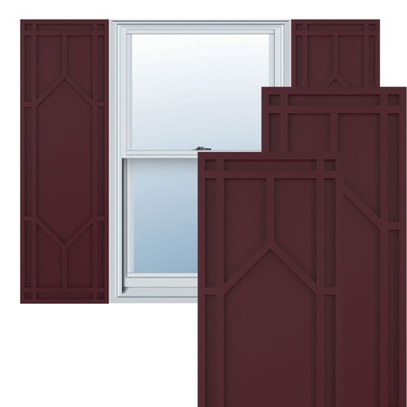 Ekena Millwork TFP001SK12X057WR True Fit PVC Shaker Fixed Mount Shutters, 12"W x 57"H, Wine Red